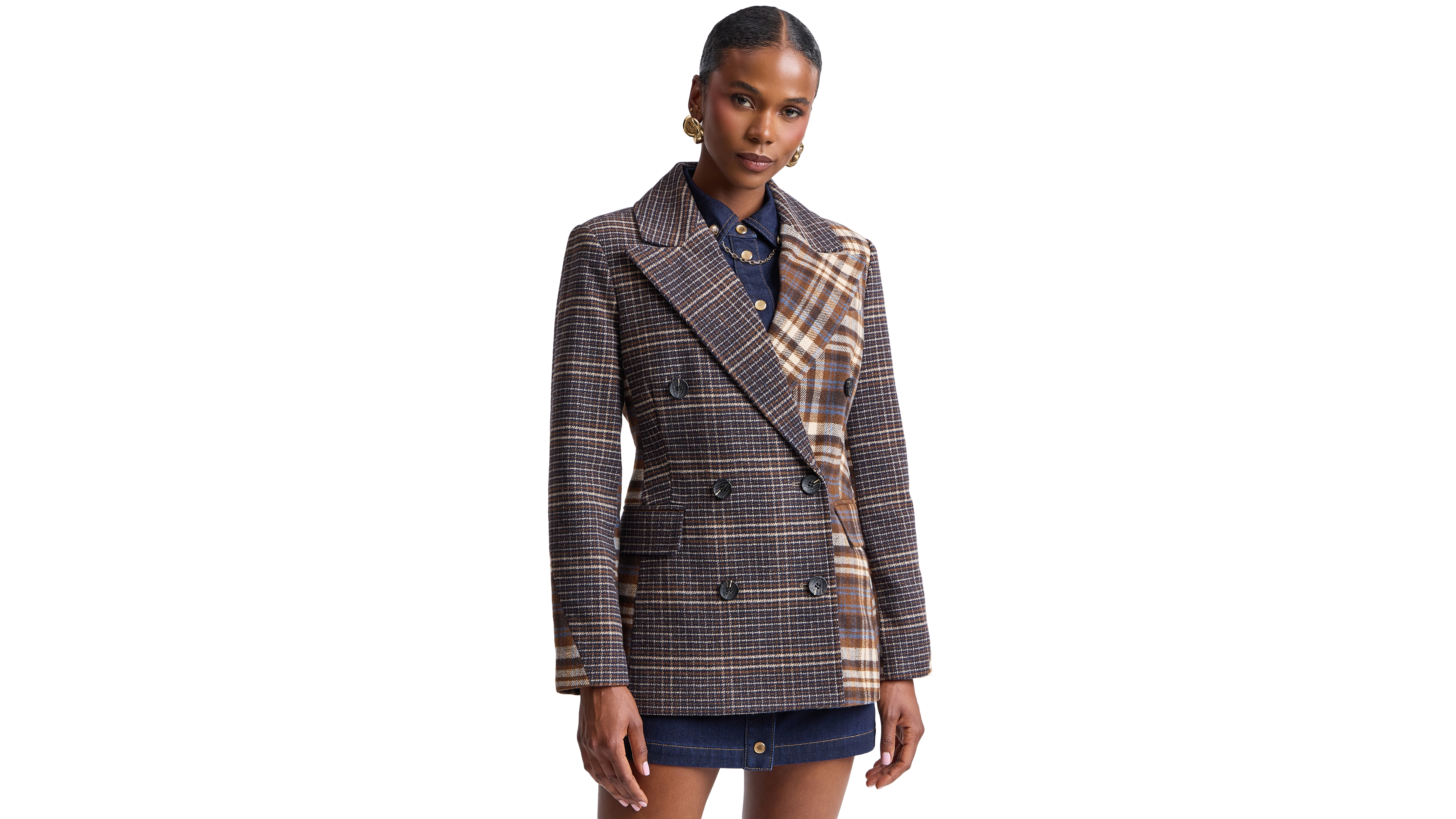 Avec Les Filles Women's Double-Breasted Blazer