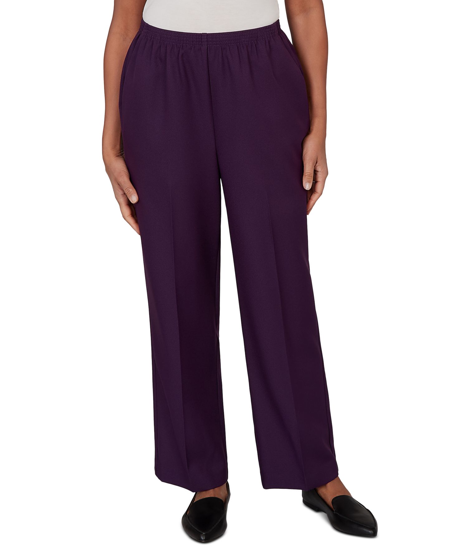 Женские брюки Alfred Dunner Petite Colored Classic Pull-On, цвет: Синий — фото 8