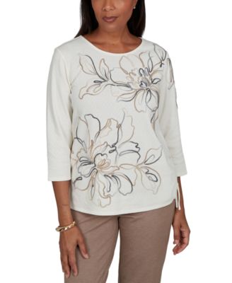 Women's Floral 3/4-Sleeve T-Shirt