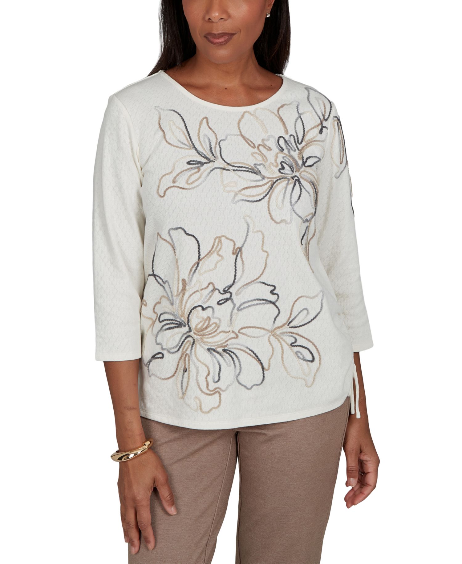 Women's Floral 3/4-Sleeve T-Shirt