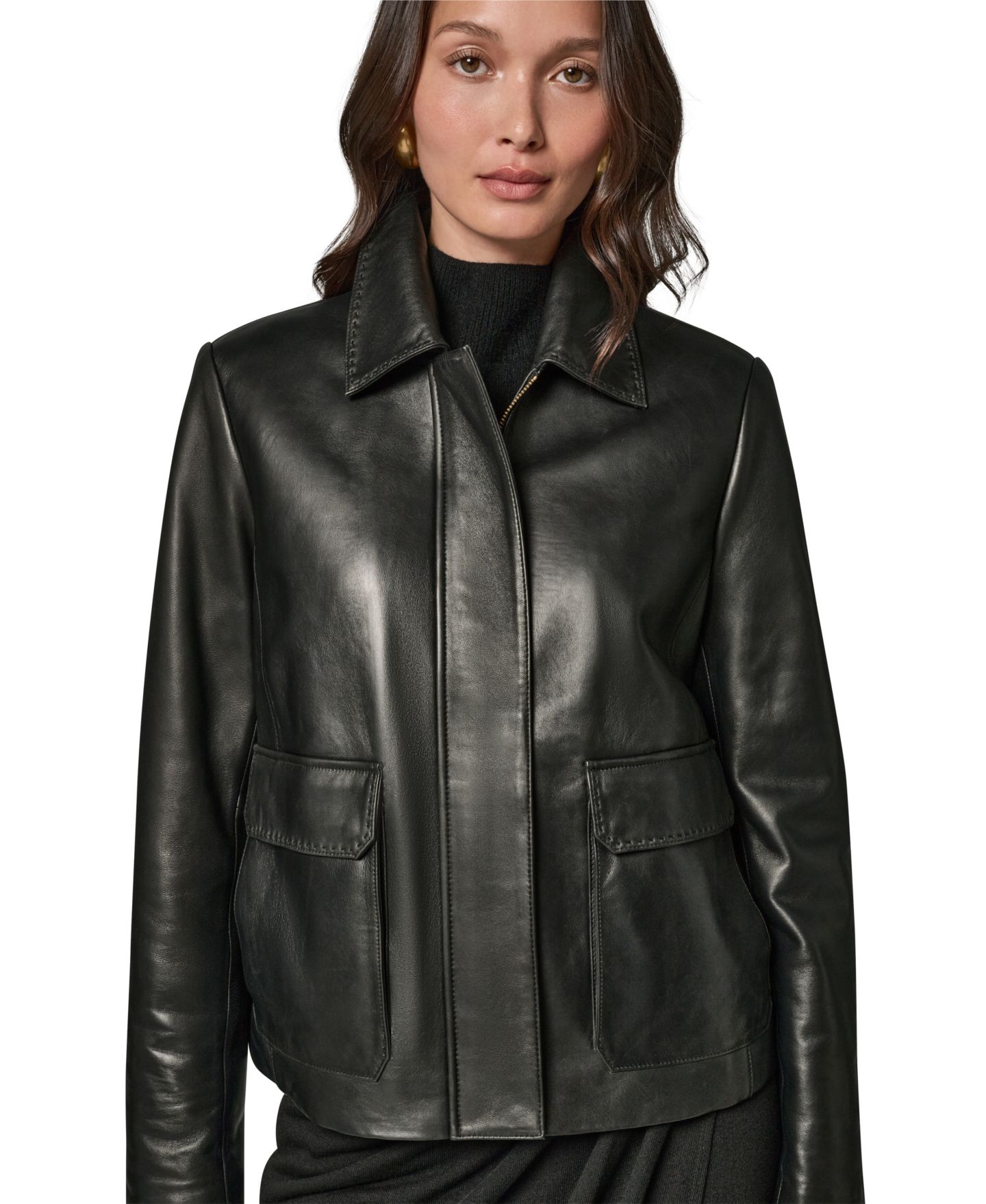 Женская куртка Donna Karan New York Pick-Stitch, цвет: Чёрный — фото 7