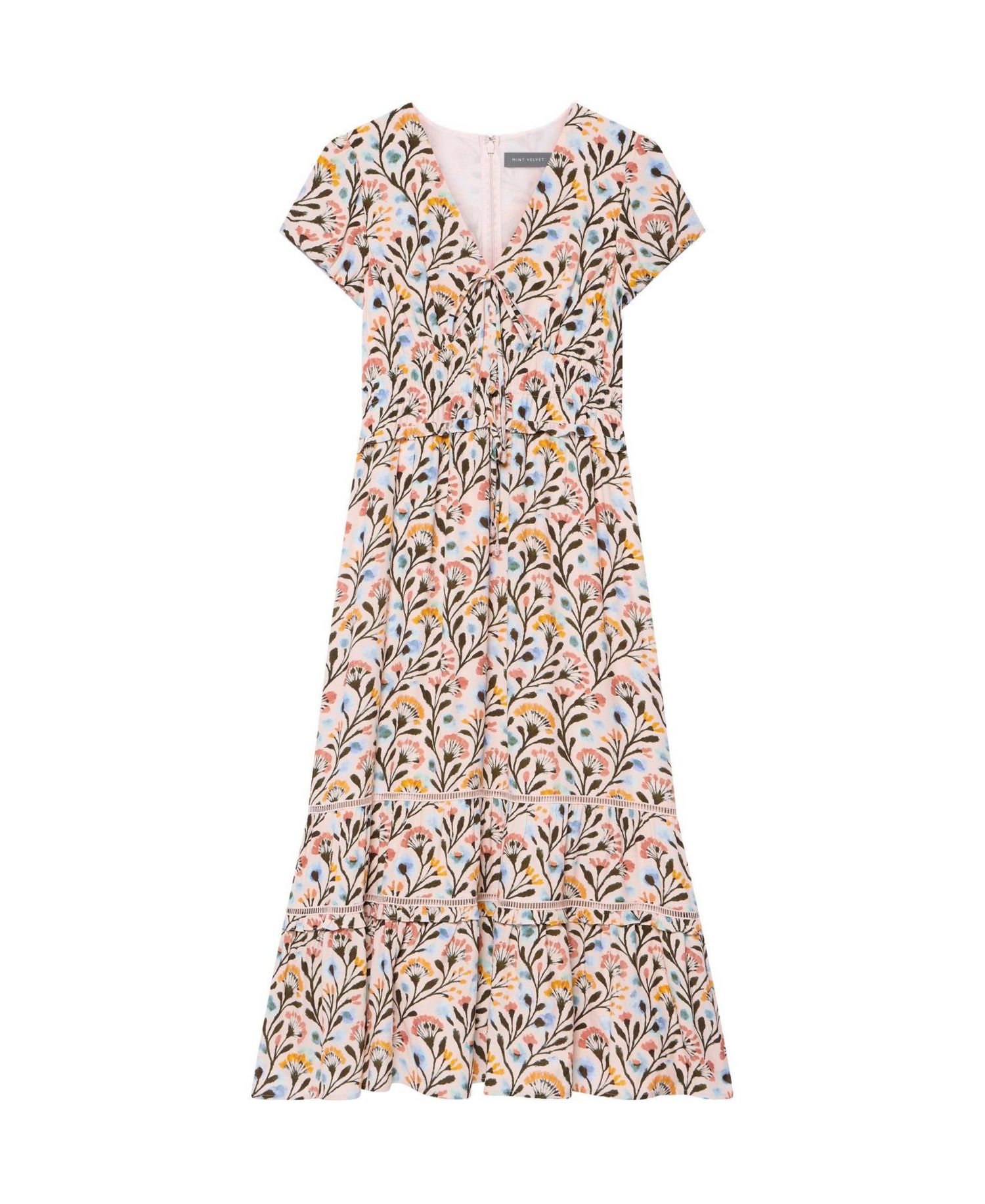 Women's Floral Print V-Neck Midi Dress