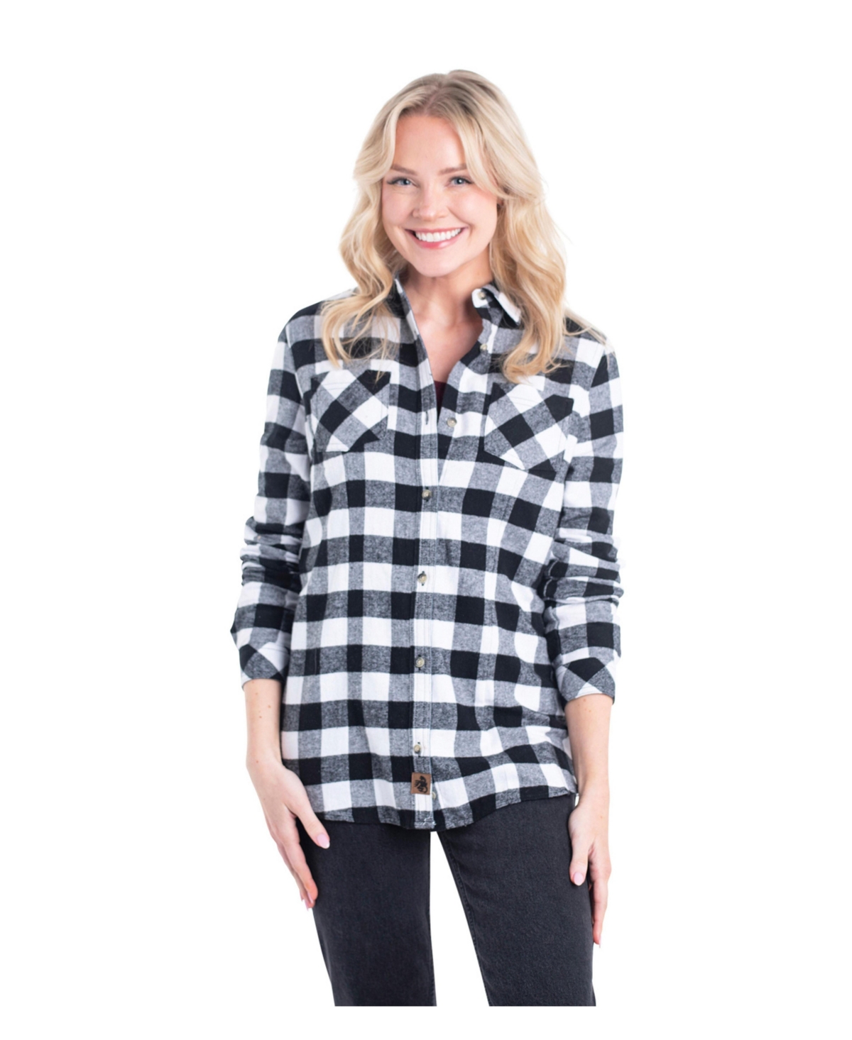 Legendary Whitetails Plus Size Cottage Escape Plaid Flannel Shirt - White buffalo check