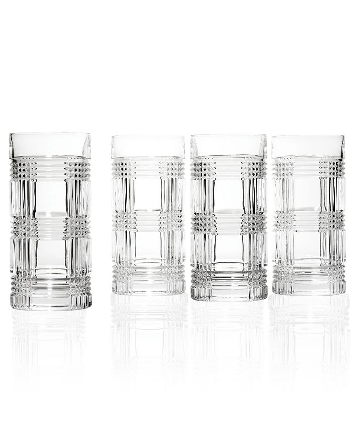 Lauren Ralph Lauren Set of 4 Glen Plaid Highball Glasses & Reviews -  Glassware & Drinkware - Dining - Macy's