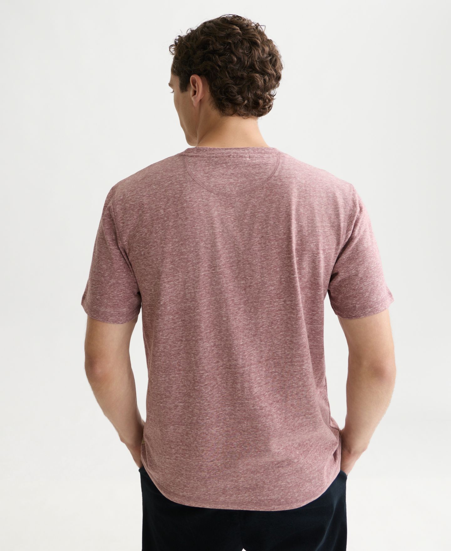 Мужская футболка SCOTCH & SODA Melange Regular-Fit Crewneck, цвет: Тёмно-бордовый меланжевый — фото 3