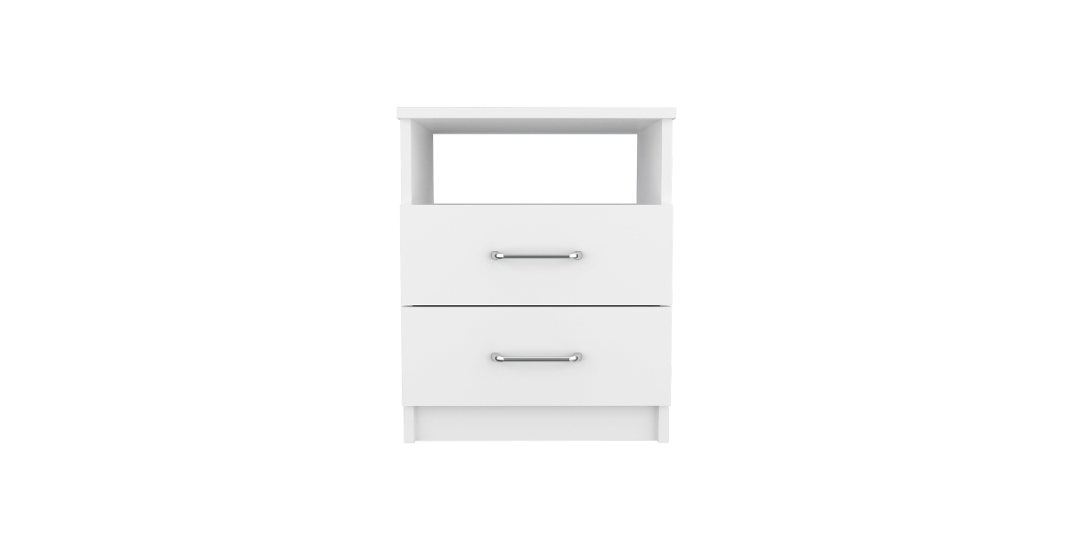 Flynama 2-Drawer Nightstand with Open Shelf