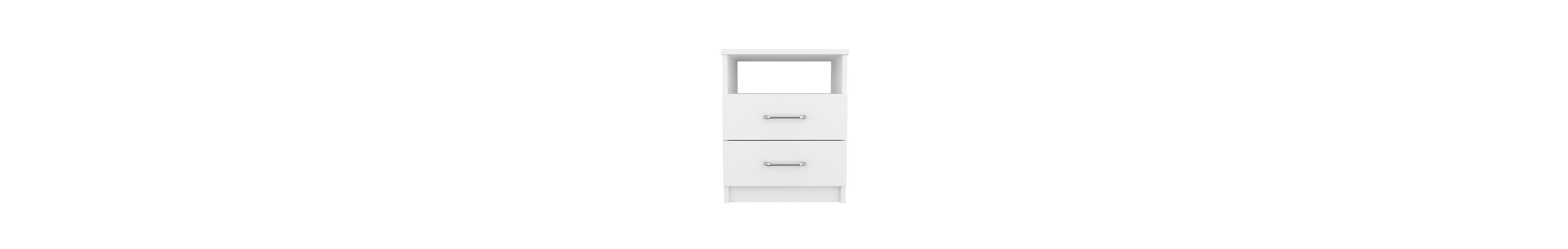 Flynama 2-Drawer Nightstand with Open Shelf