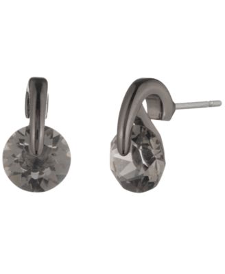 Mixed-Tone Crystal Accent Earrings