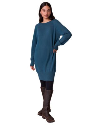 Women's Supersoft Slouch Long Sleeve Boat Neck Ribbed-Hem Sweater Dress