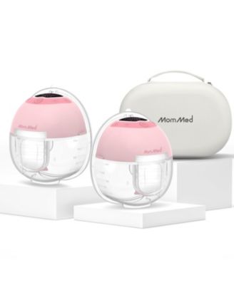 Wearable 2 Breast Pump with Case Ultra Quiet in Bra Electric Pump One Tap Pause Night Light Leakproof 4 Modes 9 Levels 17/19/21mm Inserts