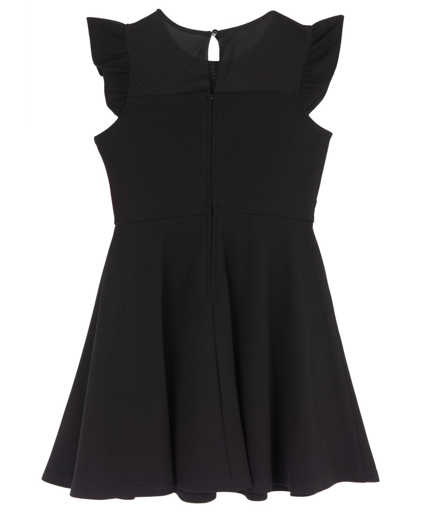 Платье Rare Editions Girls' 4-16 Scuba Crepe Flutter-Sleeve Illusion Sweetheart Neckline, цвет: Чёрный — фото 2