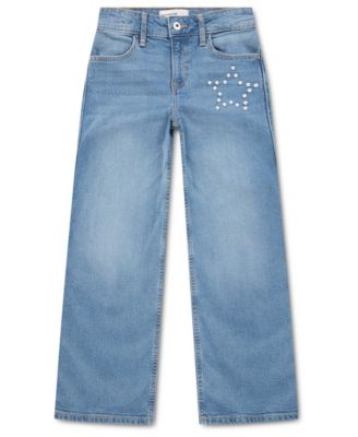 Girls' 5-16 Pearly High-Waisted Wide-Leg Jeans