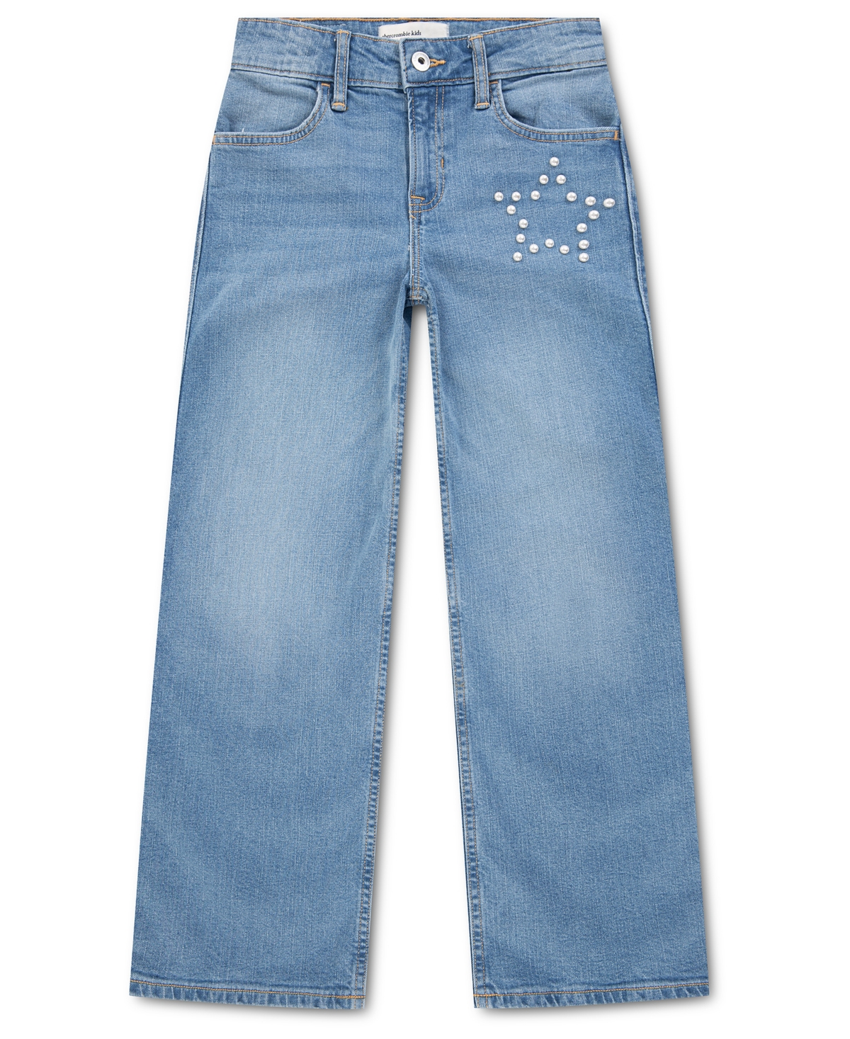 abercrombie kids Girls' 4-16 Pearly High-Waisted Wide-Leg Jeans