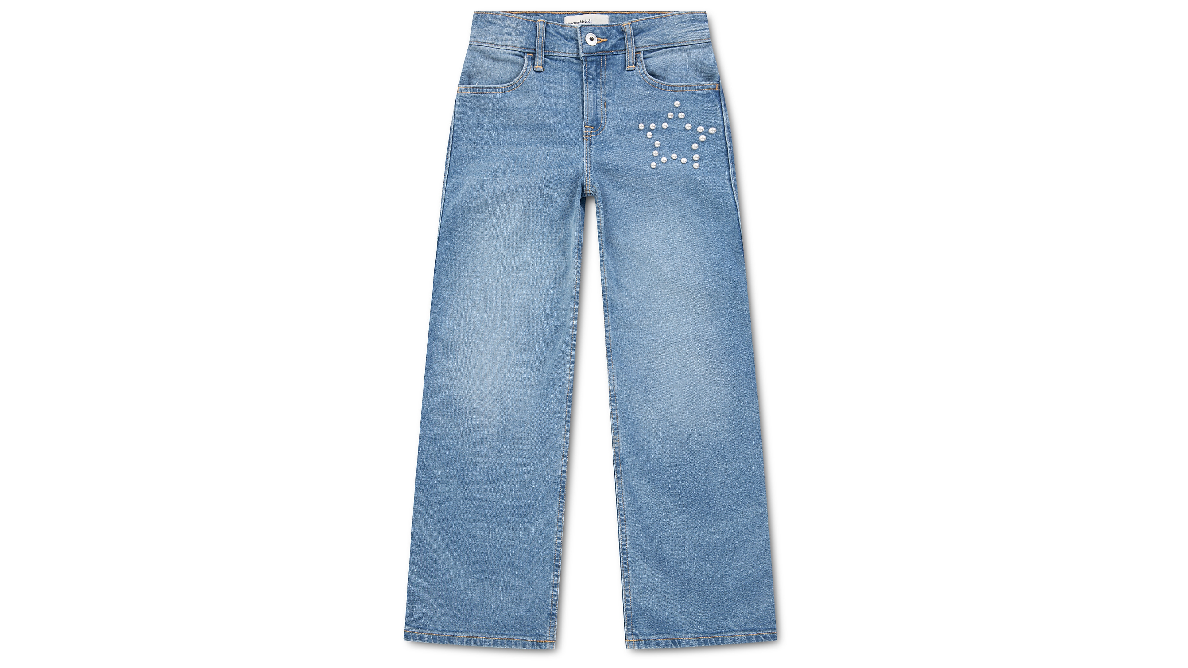 abercrombie kids Girls' 4-16 Pearly High-Waisted Wide-Leg Jeans