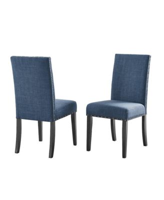 Biony Fabric Dining Chairs with Nailhead Trim, Set of 2