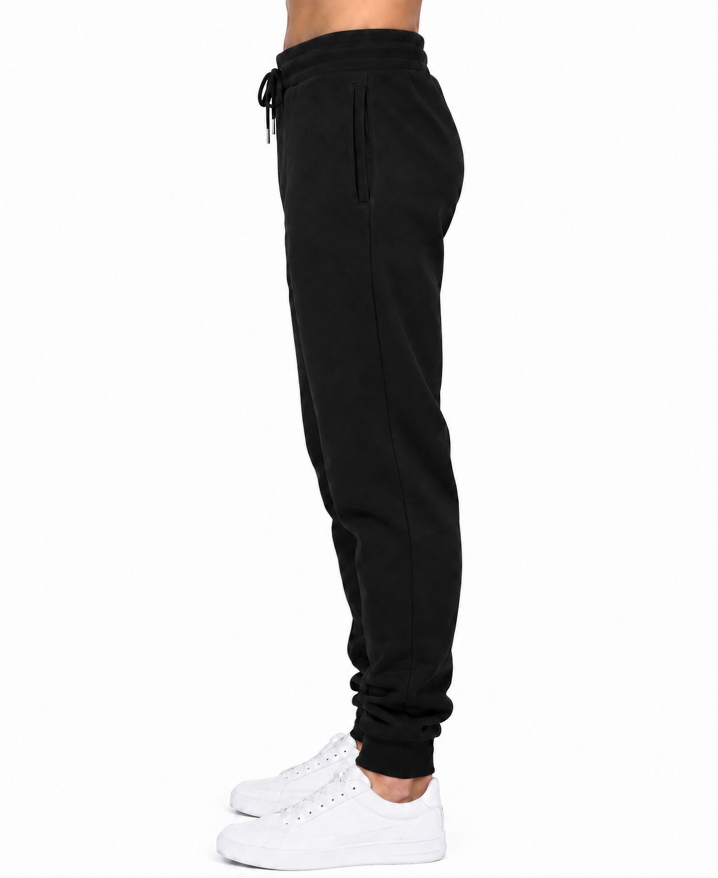 Мужские брюки Blu Rock Heavyweight Fleece Modern-Fit Zipper-Pockets Jogger Sweatpants, цвет: Чёрный — фото 3