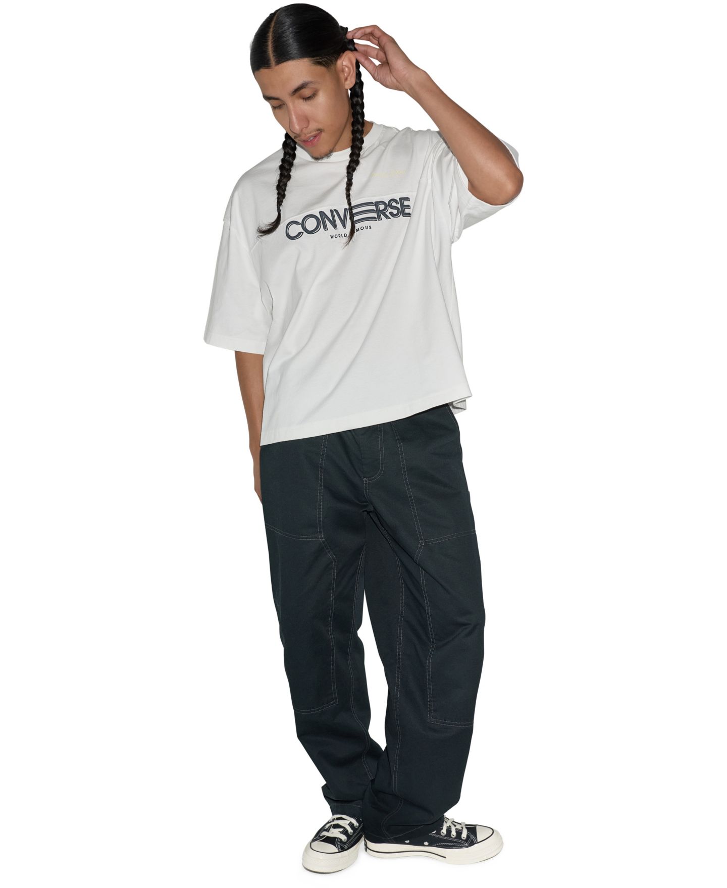 Мужская футболка Converse Crewneck Graphic, цвет: Белый — фото 2