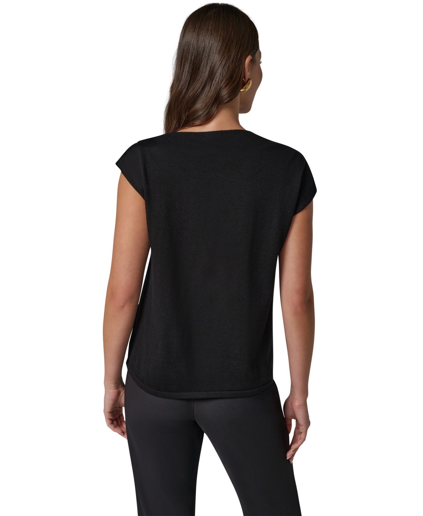 Женская блузка Donna Karan New York One-Shoulder Sleeveless Shoulder-Hardware, цвет: Чёрный — фото 7