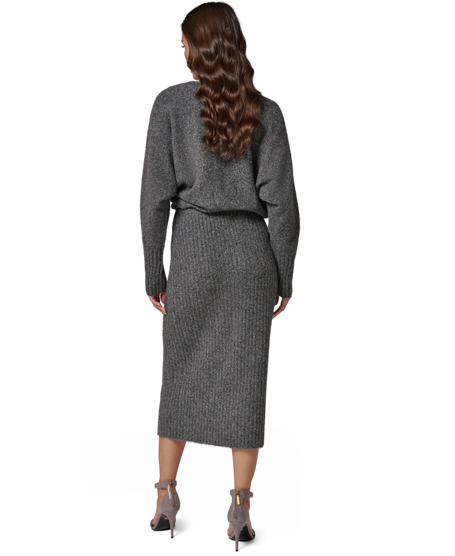 Women's Straight Sweater Pull-On High-Waisted Midi Skirt