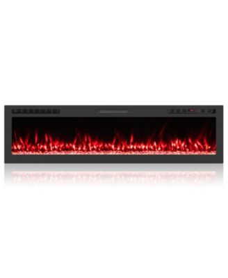 Smart WiFi Electric Fireplace Wall Mounted Recessed, 12 Flame 12 Ember Colors 5 Brightness