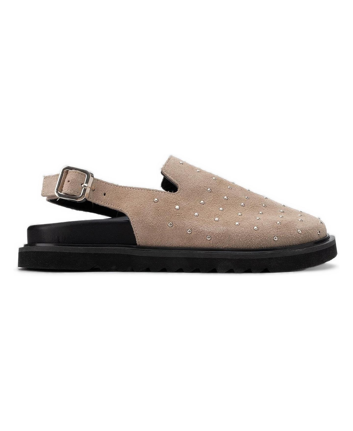 Женские сабо Forever & Always Shoes Our Leather Studded, цвет: Бежевый замшевый — фото 3