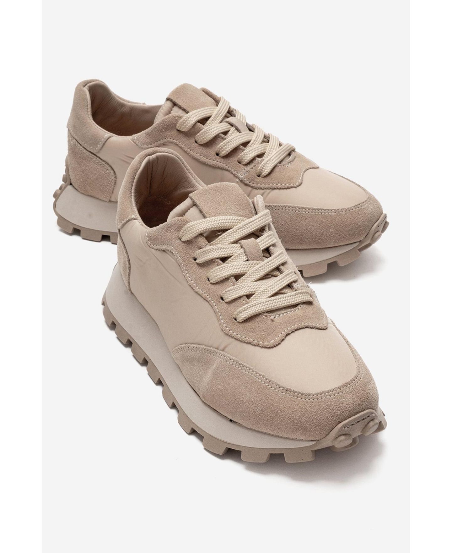 Женские кроссовки Forever & Always Shoes Amanda Leather, цвет: Бежевый — фото 3