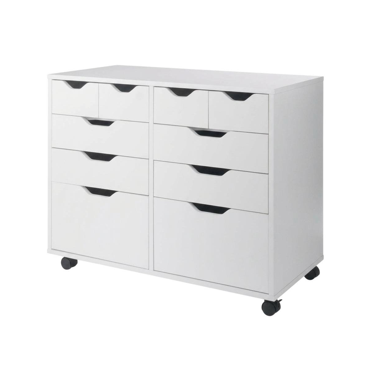 FurniFact Composite Wood Storage Cabinet with Doors for Kitchen and Office - White