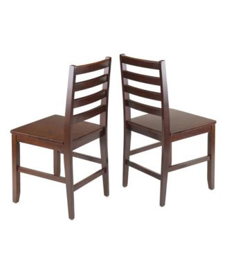 2-Pices Solid Wood Ladder Back Chairs