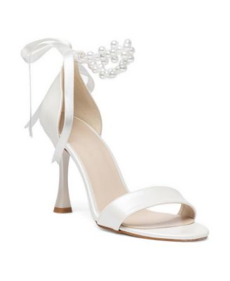 Women's Felicity Bridal Pearl-Embellished Ankle-Strap Sandals