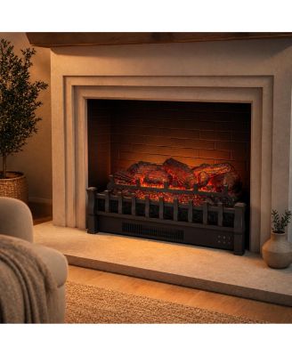 30" Electric Fireplace Log Set, 1500W Fireplace Insert, Pine Log Design, 120V Indoor Heater for Living Rooms and Bedrooms