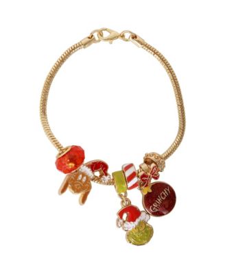 Women's Gold-Tone Officially Licensed The Grinch Charm Bracelet, 7"