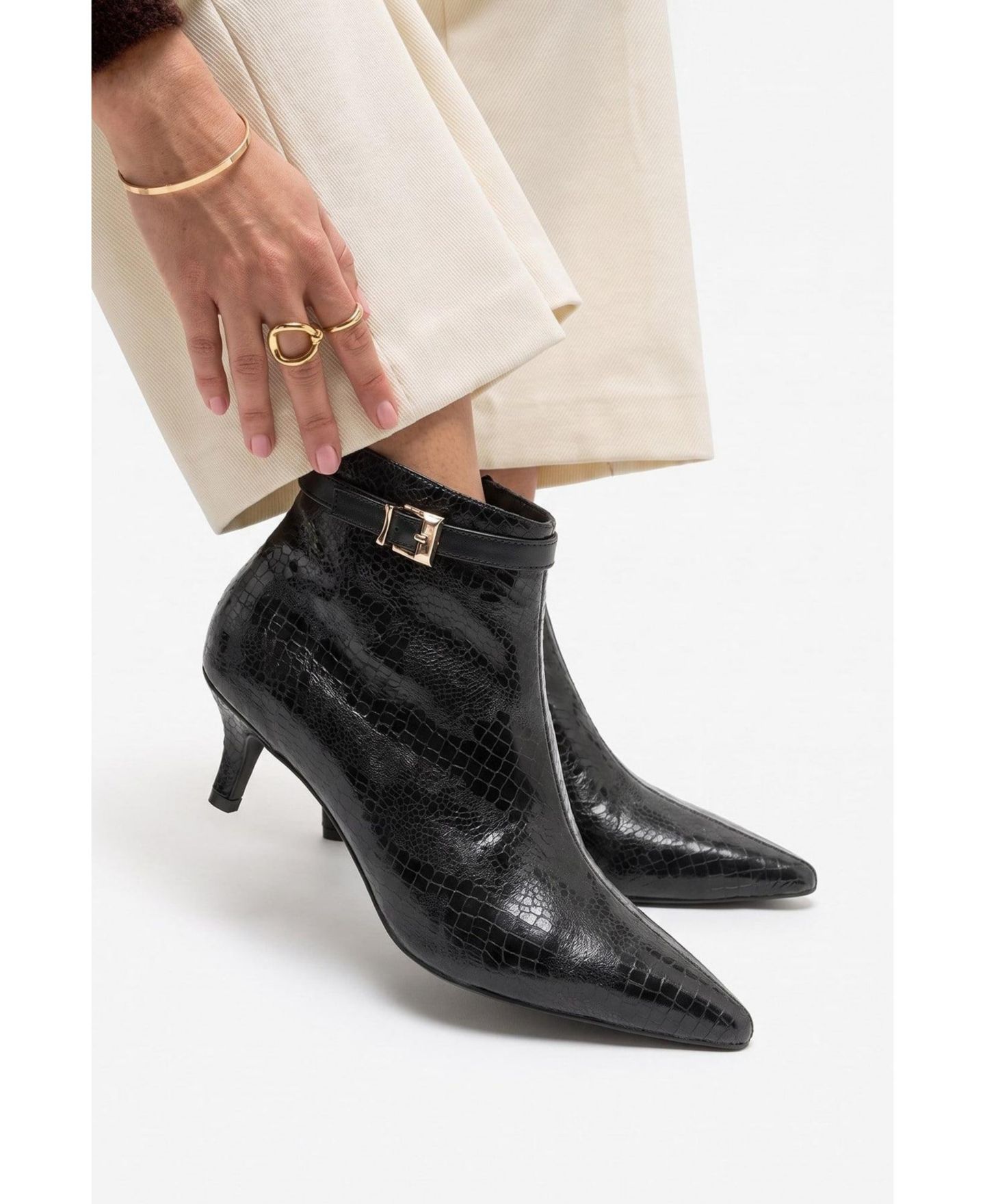 Женские ботинки Prologue Shoes Juxon на низком каблуке, цвет: Чёрный — фото 8