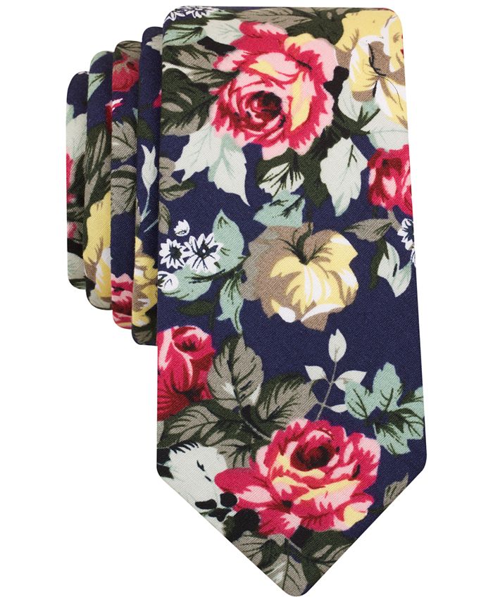 Bar III Men's Botanical Bougner Floral Slim Tie, Created for Macy's ...