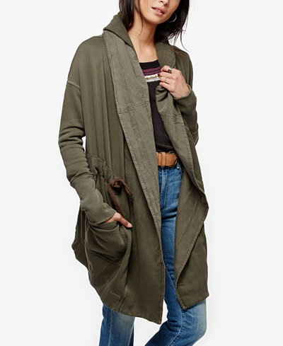 Free People Brentwood Belted Hooded Cardigan