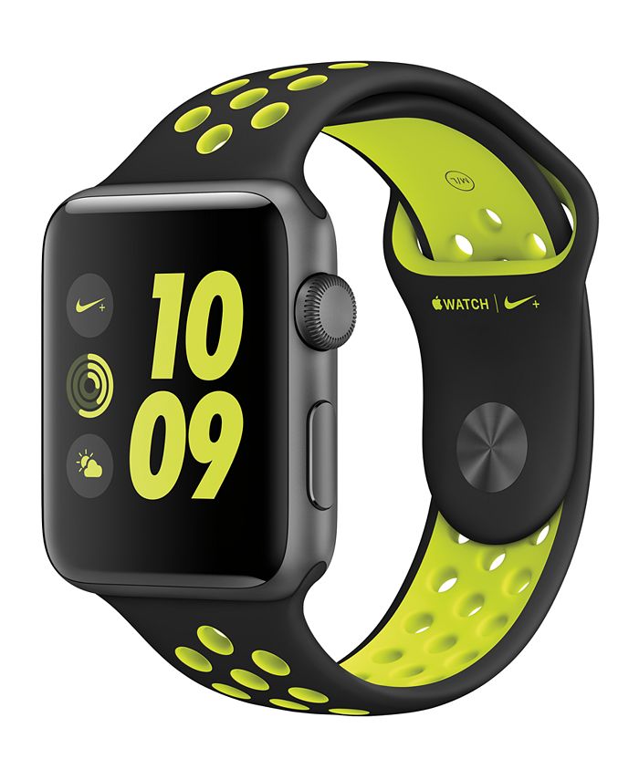 Apple Watch Nike+ 42mm Space Gray Aluminum Case with Black/Volt Sport Band & Reviews - Fashion Jewelry - Jewelry & Watches - Macy's