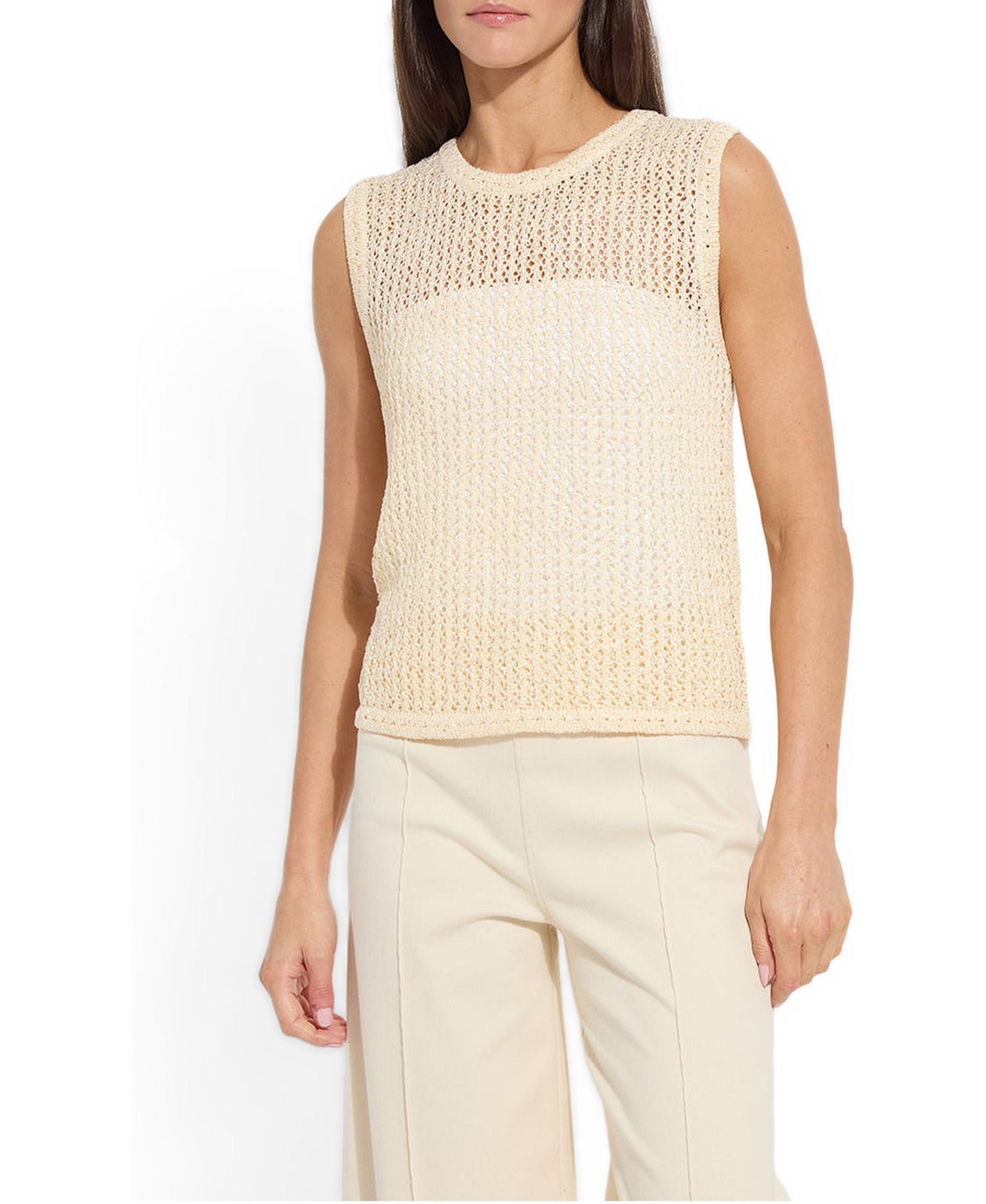 Женский топ LYSSE Avery Sequined Crocheted, цвет: Coco Sequins — фото 1
