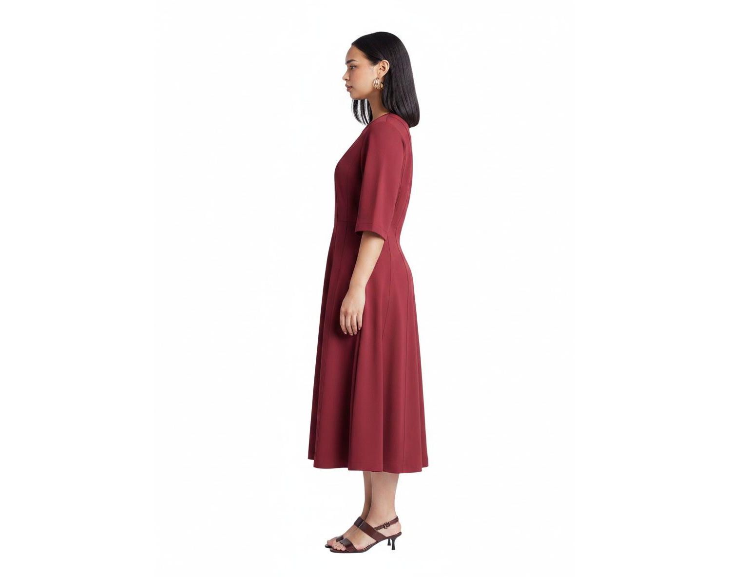 Women's Seam Detail Ponte Workwear Midi Dress