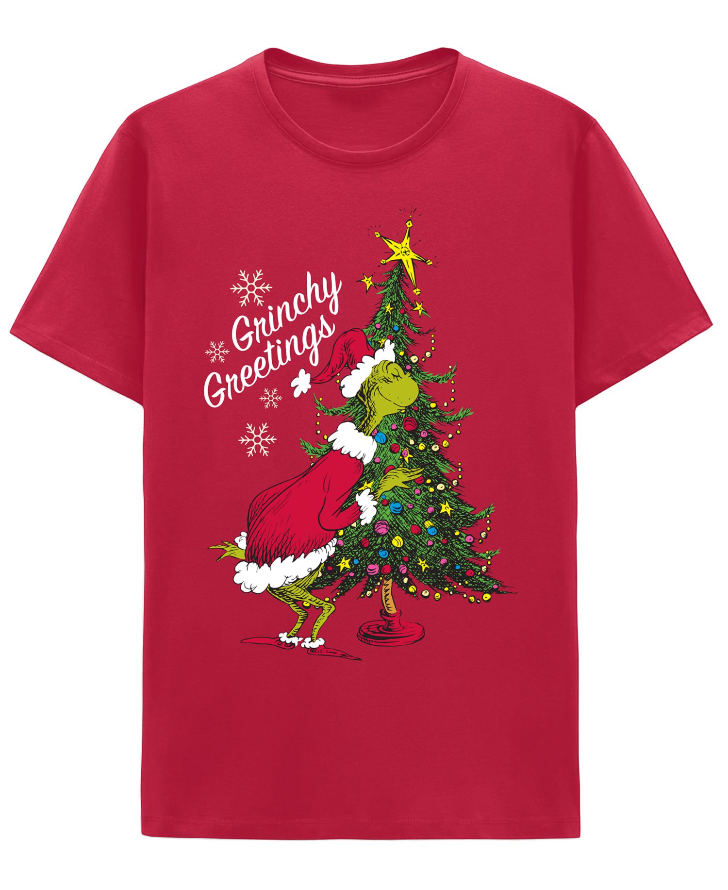 Men's Grinchy Greetings Crewneck Graphic T-Shirt