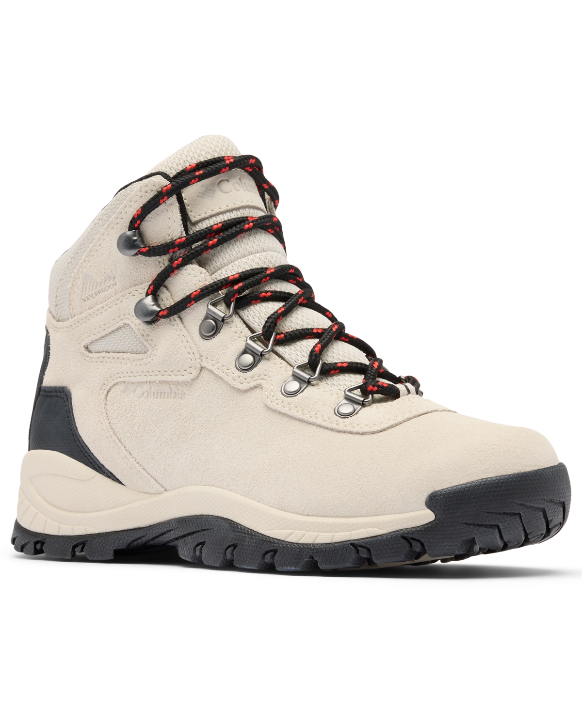 Columbia Women's Newton Ridge Plus Amped Waterproof Hiking Booties - Cloud Gray/Poppy Red