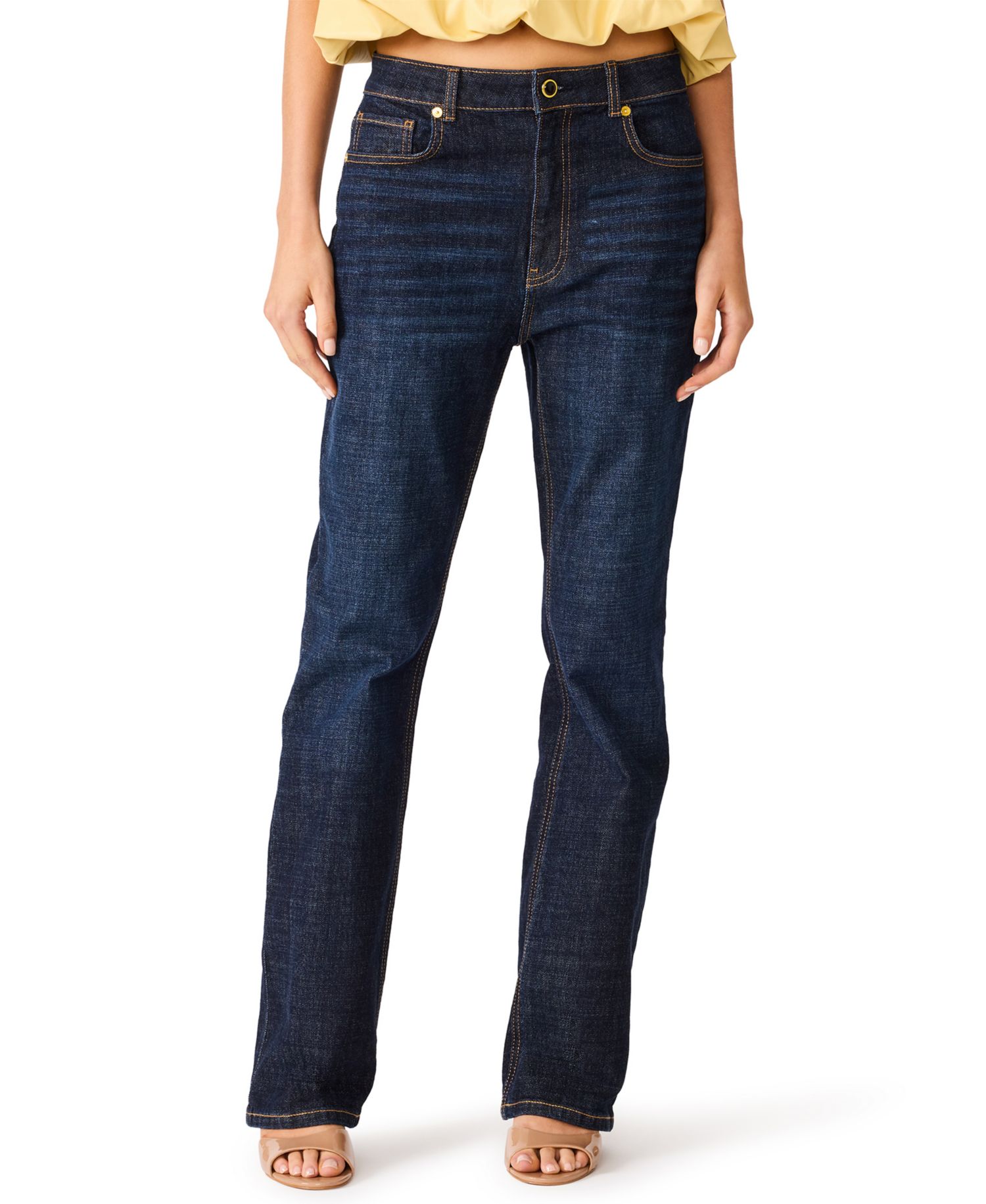 Women's Lexington High-Waisted Straight-Leg Dark Wash Jeans