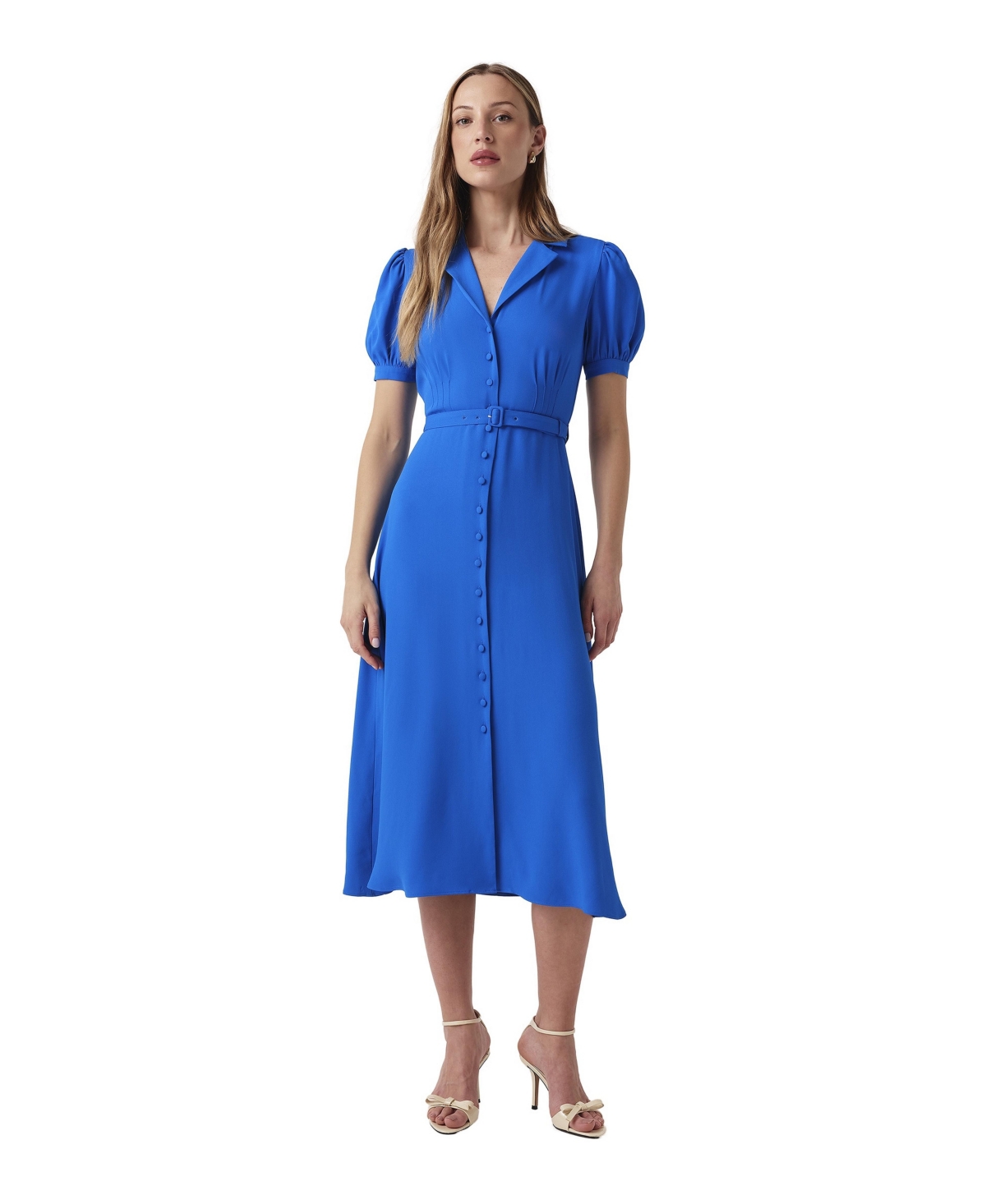 Ghost London Women's Phoebe Crepe Collared Button Down Dress