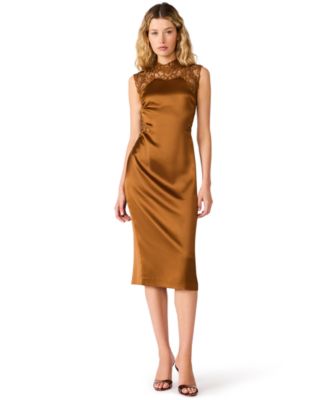 Women's Maribella Mockneck Midi Satin Dress