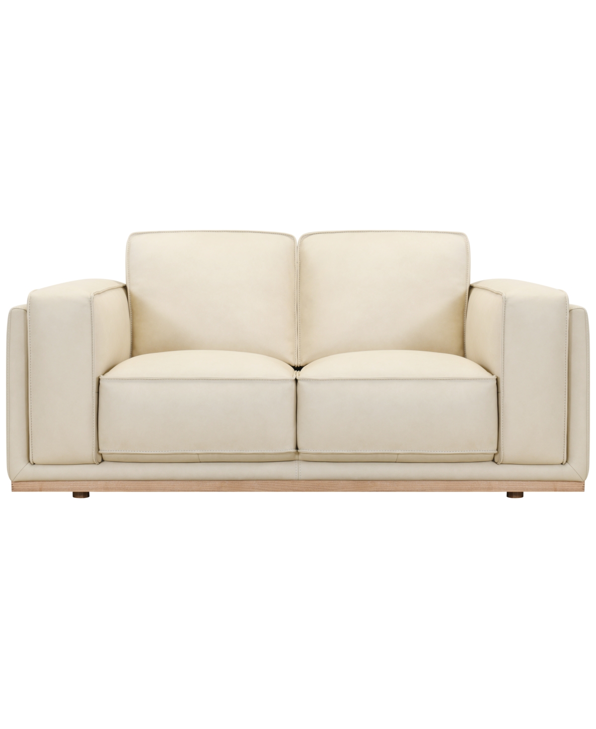 Baymont 69" Genuine Leather Semi-Aniline Loveseat, Exclusively at Macy's - Chalk