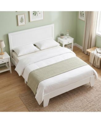Bed Frame Modern Platform Bed with Headboard Under-bed Storage Space