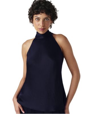 Women's Reese Sleeveless High-Neck Satin Top