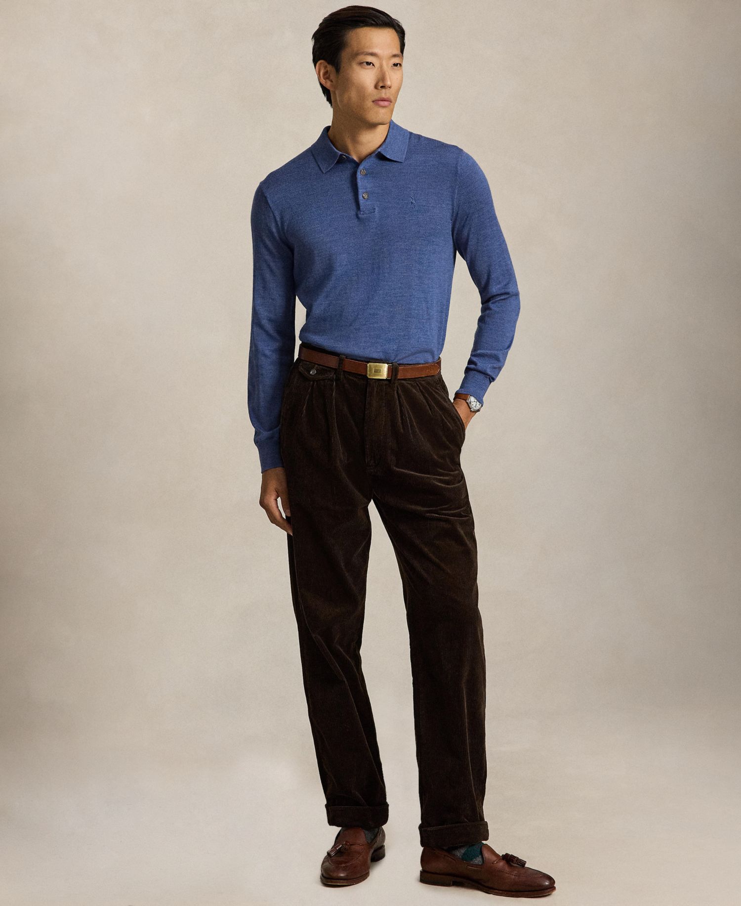 Men's Wool Polo-Collar Sweater