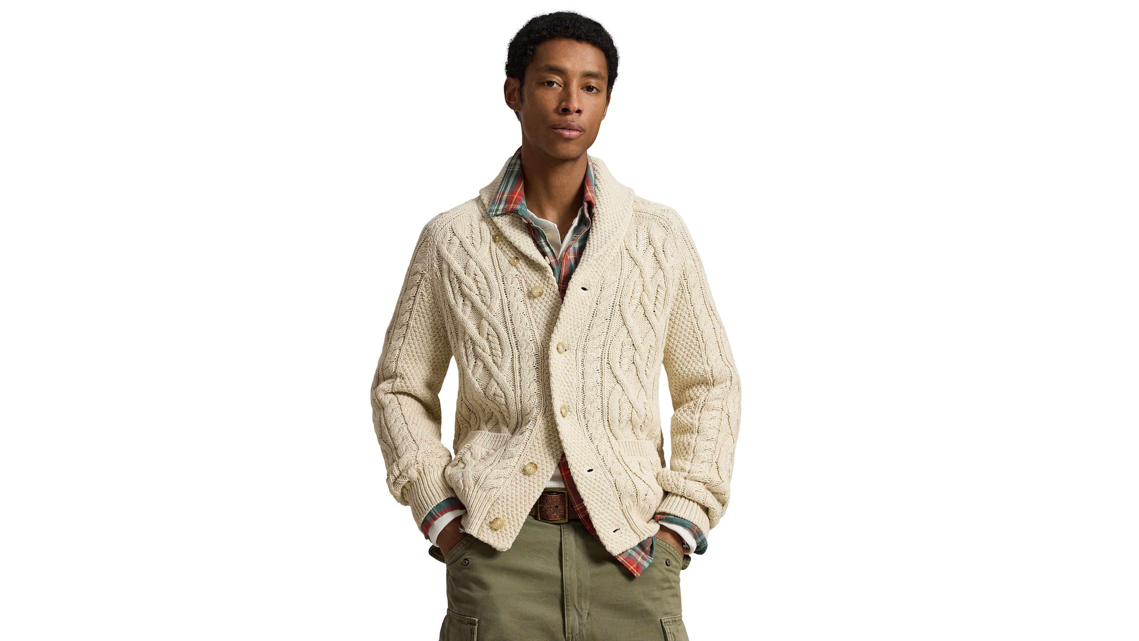 Polo Ralph Lauren Men's Cable-Knit Shawl Collar Cardigan