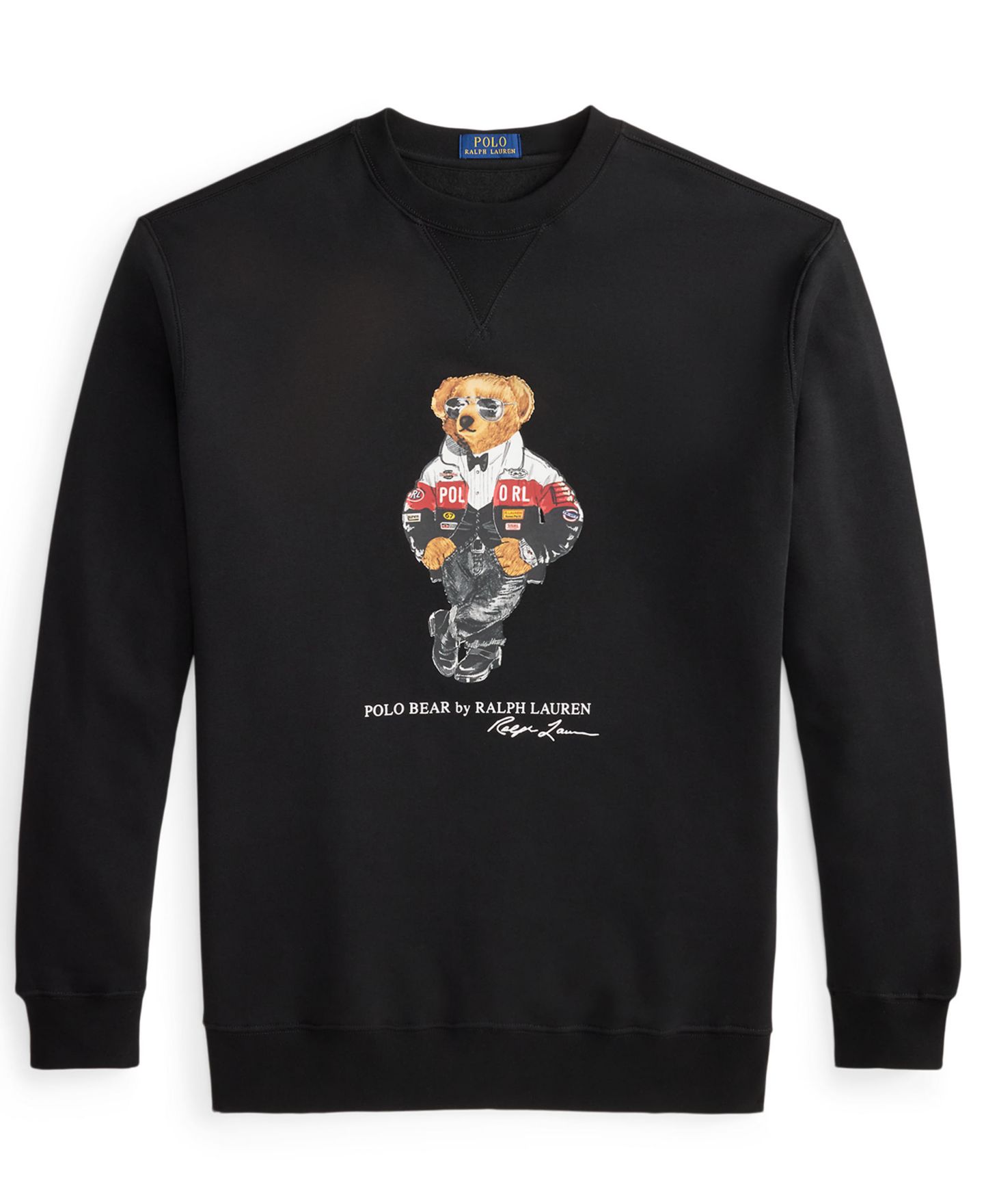 Мужская толстовка Polo Ralph Lauren Big & Tall Polo Bear Graphic Fleece Crewneck Pullover, цвет: Чёрный — фото 5
