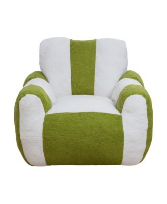 Color-Block Teddy Bean Bag Chair with Heart Backrest