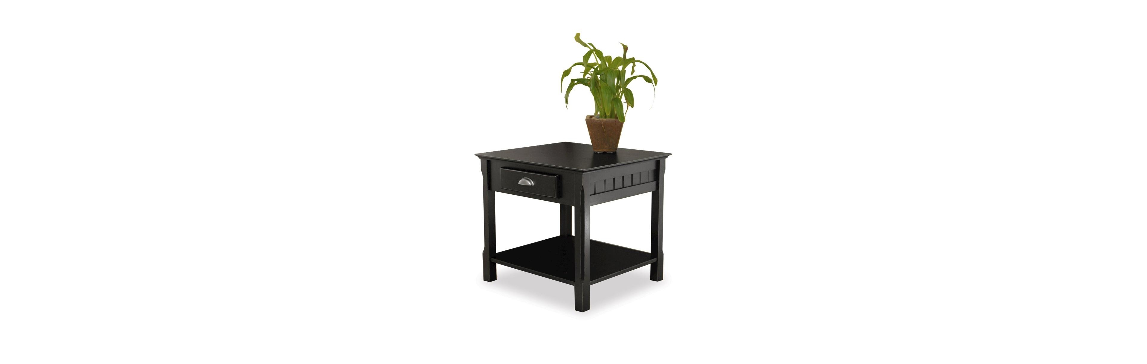FurniFact Side Table, End Table, Drawer and Shelf, Square Furniture